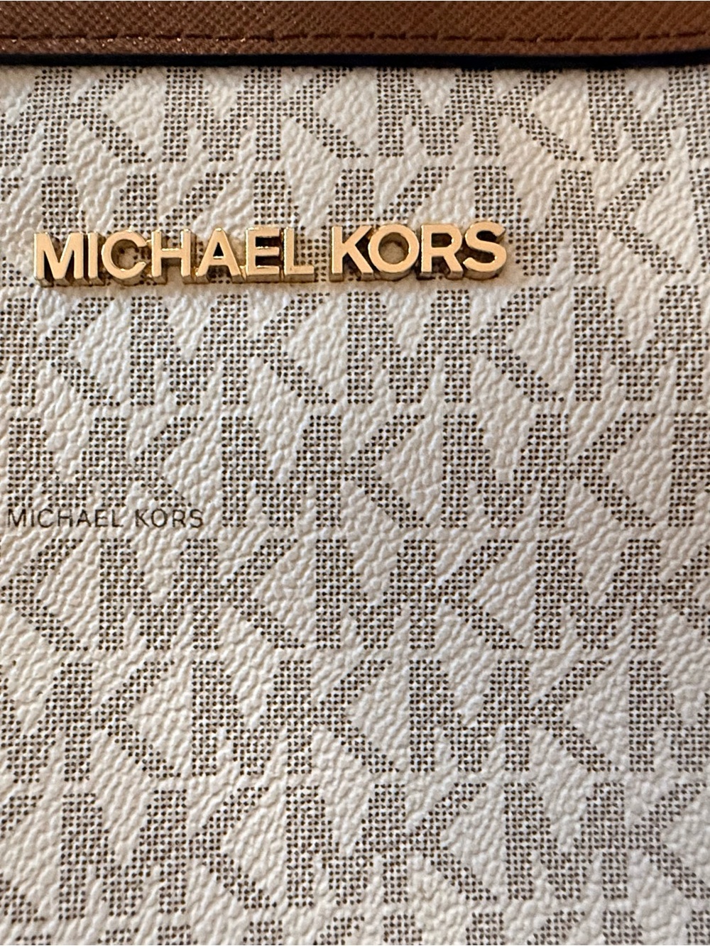Michael Kors Beige and Brown Monogram Crossbody Interior - Picture 7 of 7